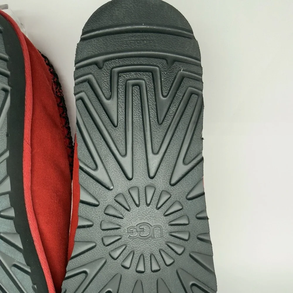 UGG Tasman Samba Red Suede Comfort Slip On Sheepskin Slippers Size 11 - Picture 12 of 14